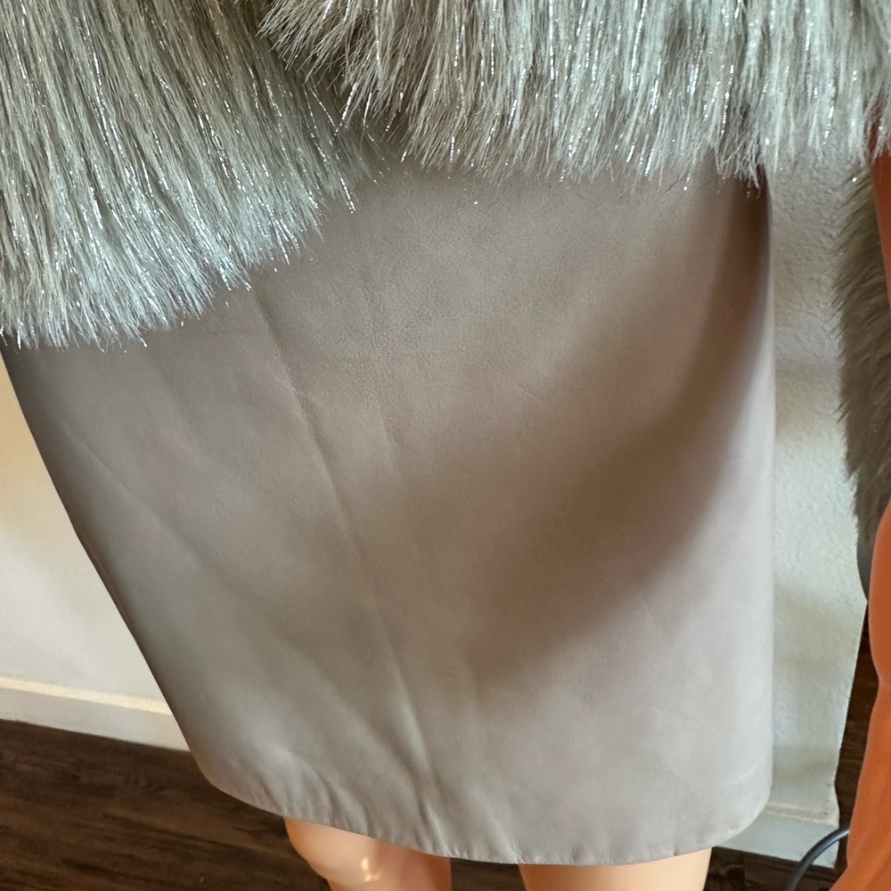 BCBGMaxAzria Nude light pink leather Pencil Skirt